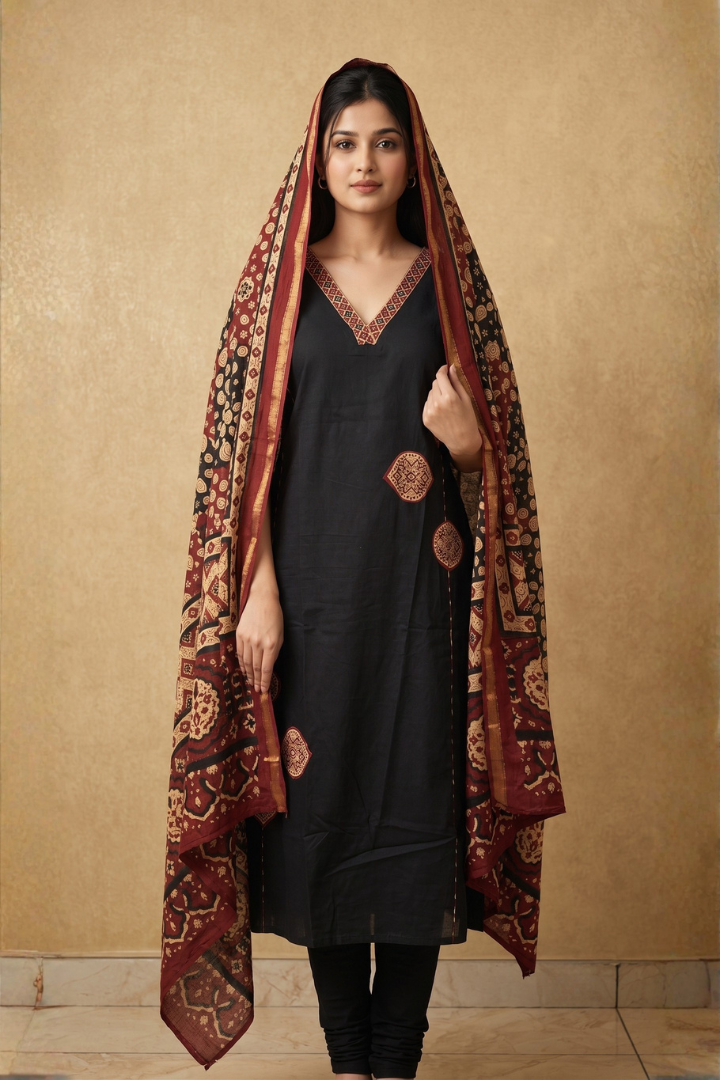 Printed Daba Cotton 3-Piece Coordset for Women