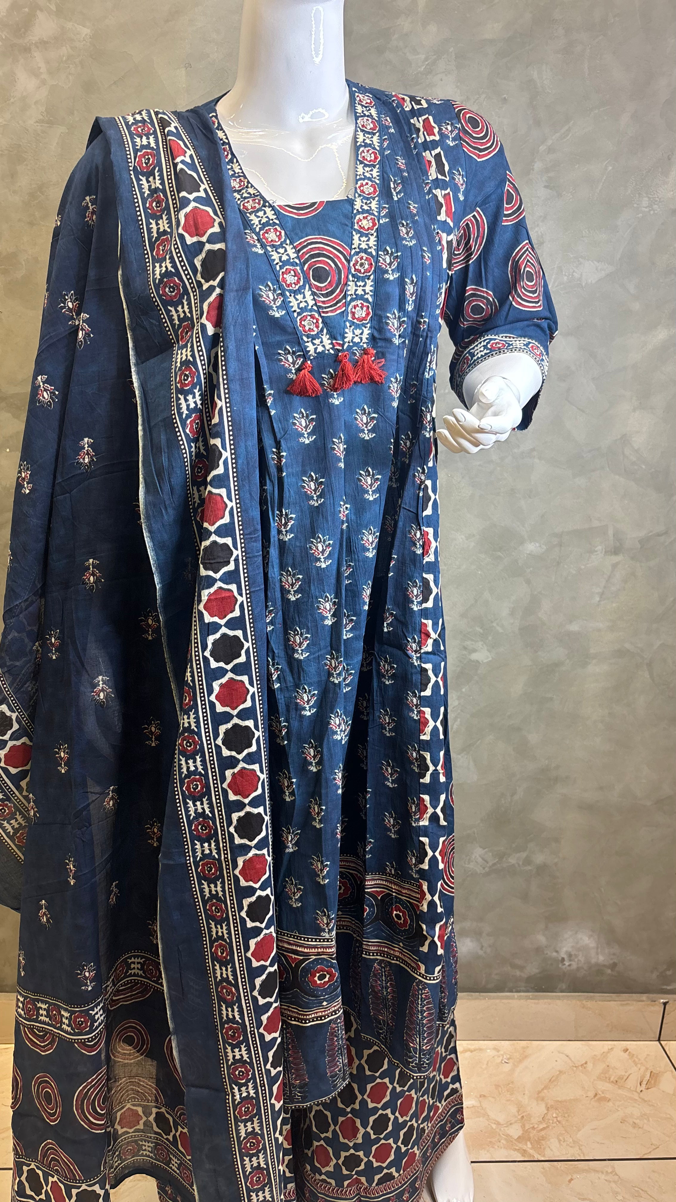 Jaipur Cotton 3-Piece Kurta Set for Women